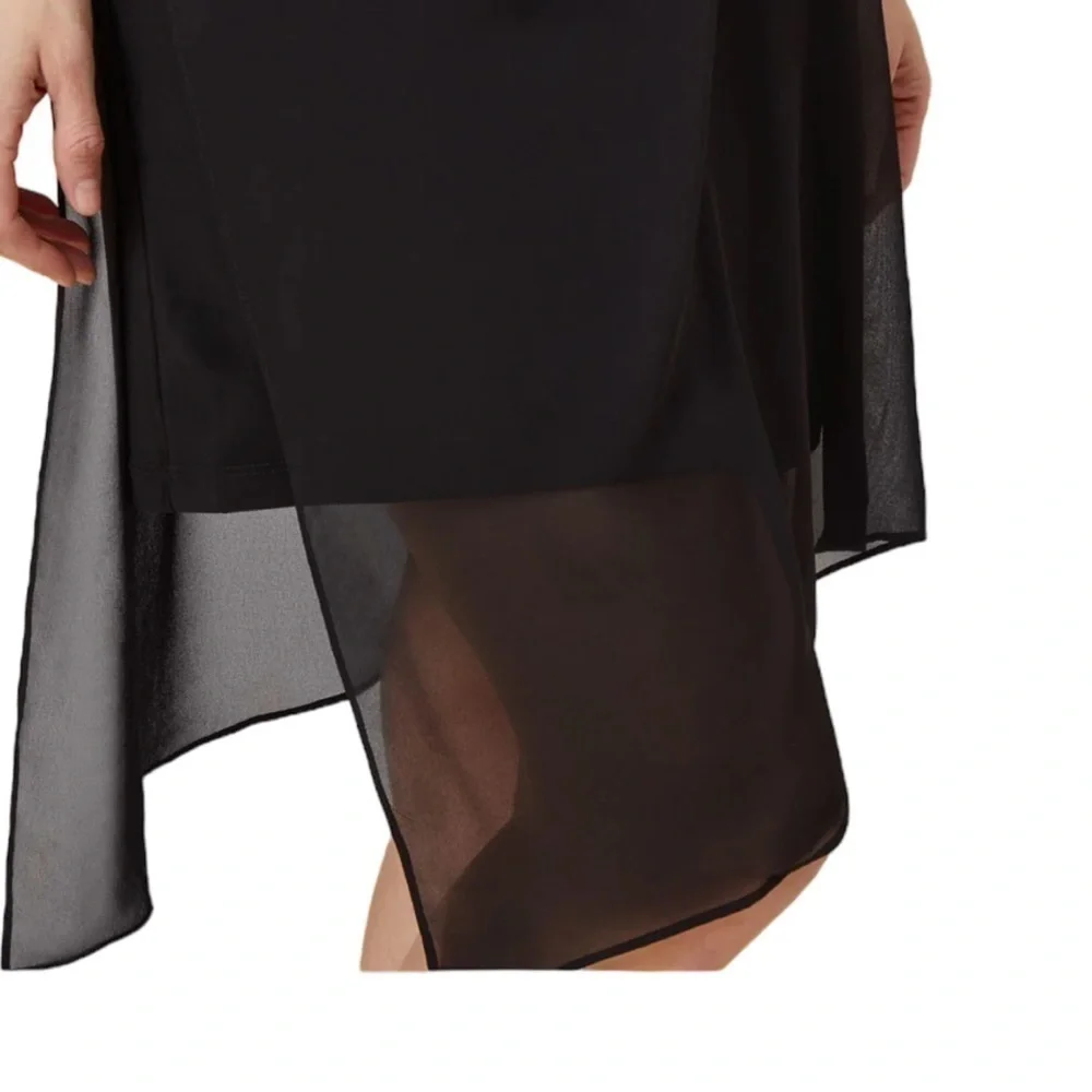 Adrianna Papell Asymmetrical Draped Flowing Dress in Black Size S - Picture 9 of 15